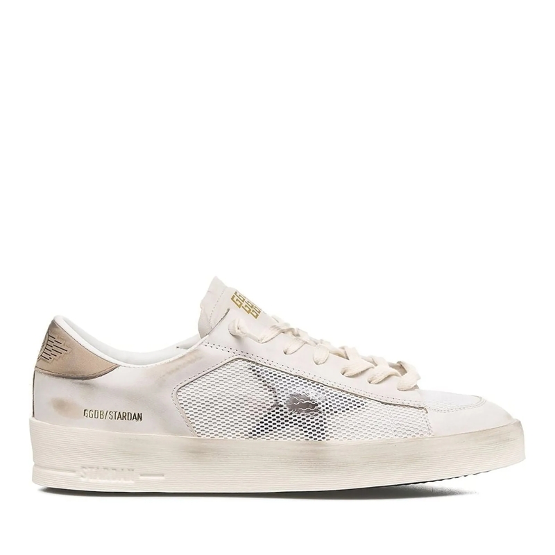 Golden Goose Low-Top-Sneaker Stardan Neutral Sneakers With Textured Leather White