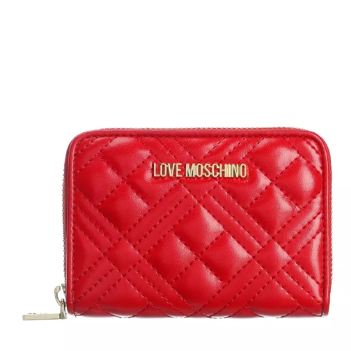 Love Moschino Wallet Quilted Nappa Rosso Portemonnaie mit Zip-Around-Reißverschluss