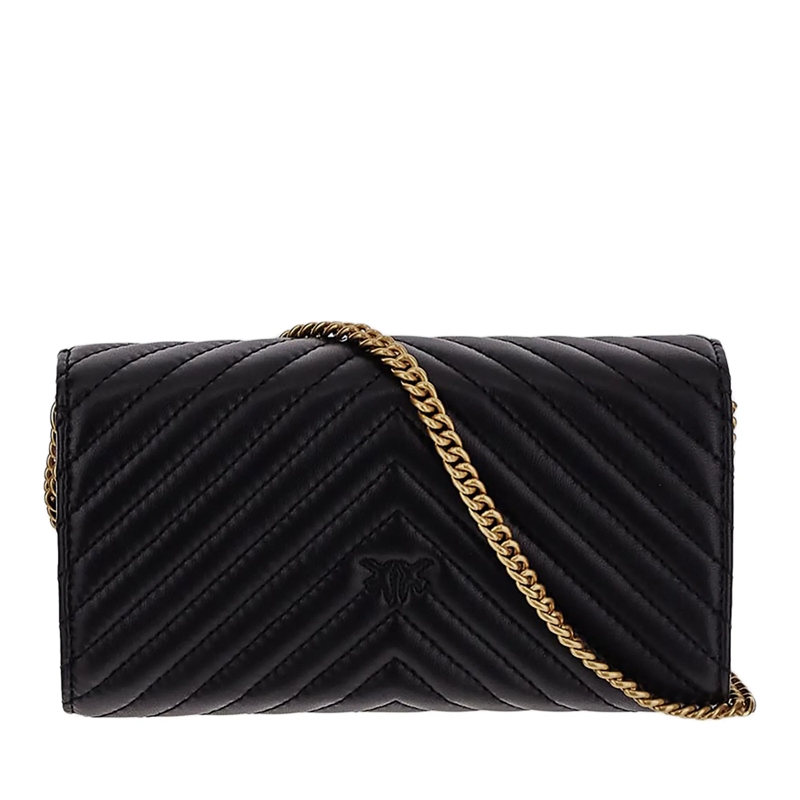 Pinko Portefeuille sur chaîne Love One Wallet C Nero-Antique Gold(Image 3)