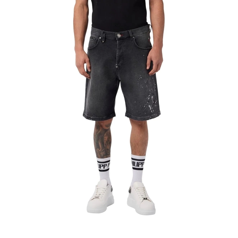 Philipp Plein Shorts Denim Shorts Paint schwarz(Image 3)
