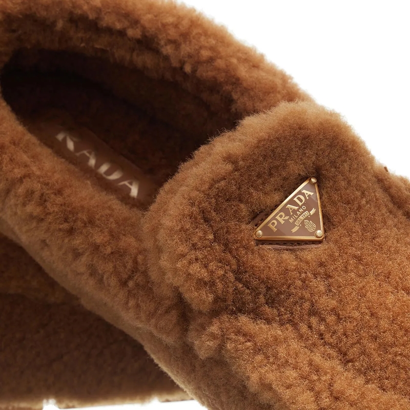 Prada Ballerinas Loafer With Shearling Caramel(Image 11)