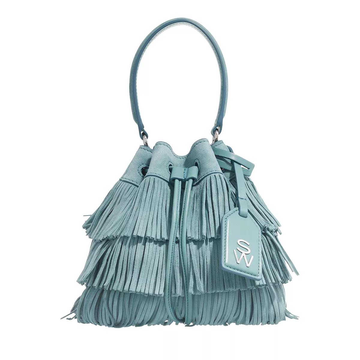 Stuart Weitzman Beuteltasche - Rae Fringe Mini Bucket Bag - Gr. unisize - in Blau - für Damen