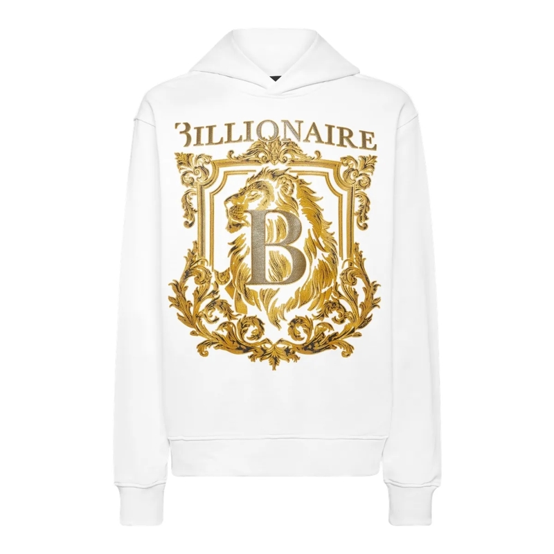 BILLIONAIRE Top Hoodie Lion weiss
