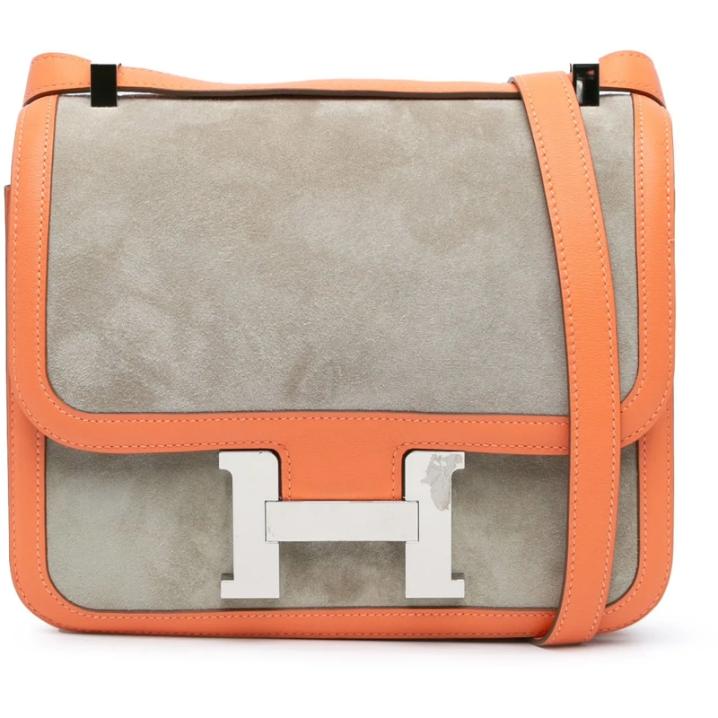 Hermès Schultertasche Doblis and Swift Constance 24 grau