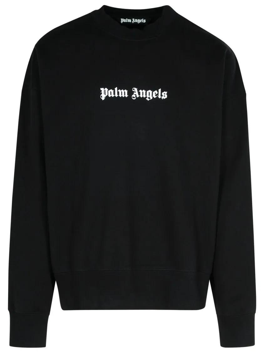 Palm Angels - Black Cotton Sweatshirt - Größe S - schwarz