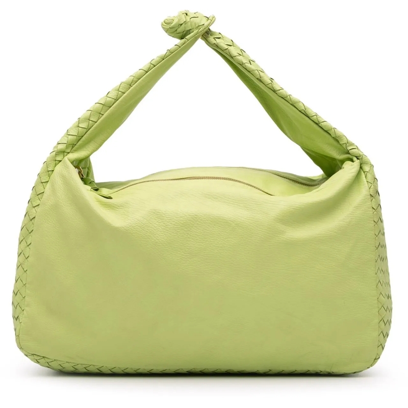 Bottega Veneta Schultertasche Nappa Intrecciato Knot Hobo grün