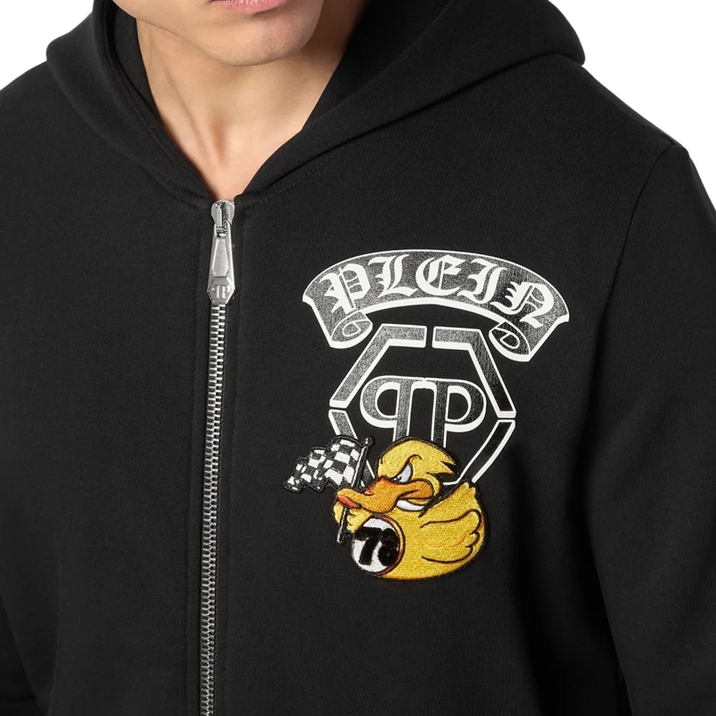 Philipp Plein Top Sweatjacke Mit Kapuze Duck schwarz(Image 5)