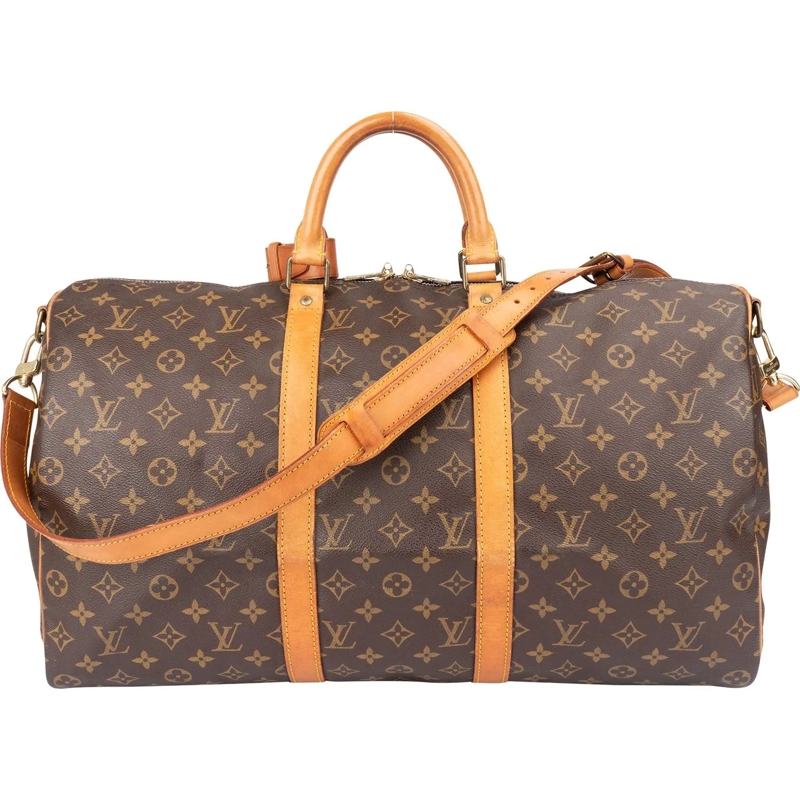 Louis Vuitton Tote Louis Vuitton Canvas Monogram Keepall 50 Bandoulie braun