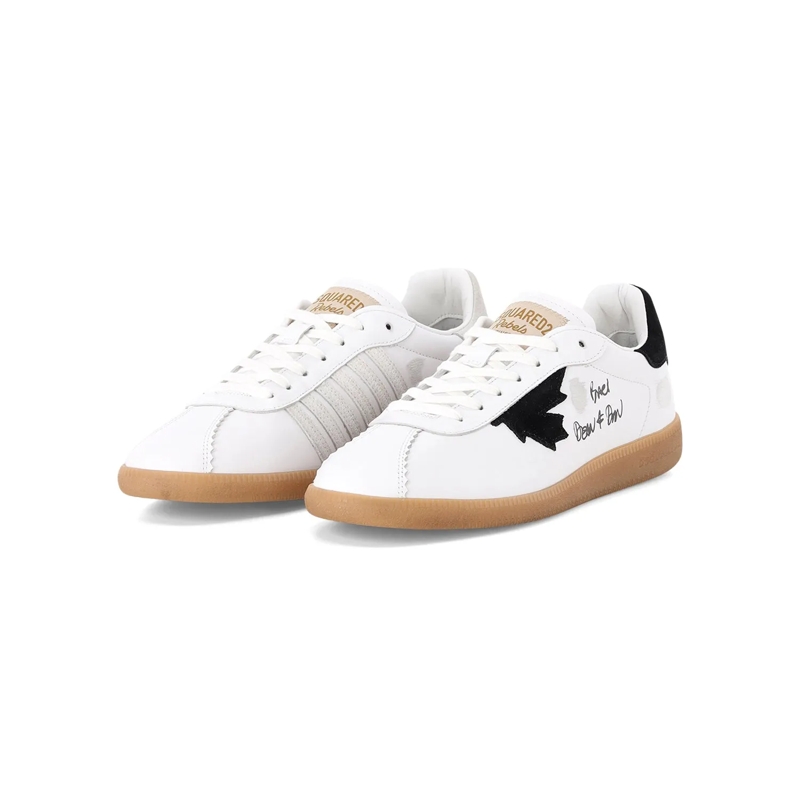 Dsquared2 Schnürschuhe Sneaker aus Leder weiß
