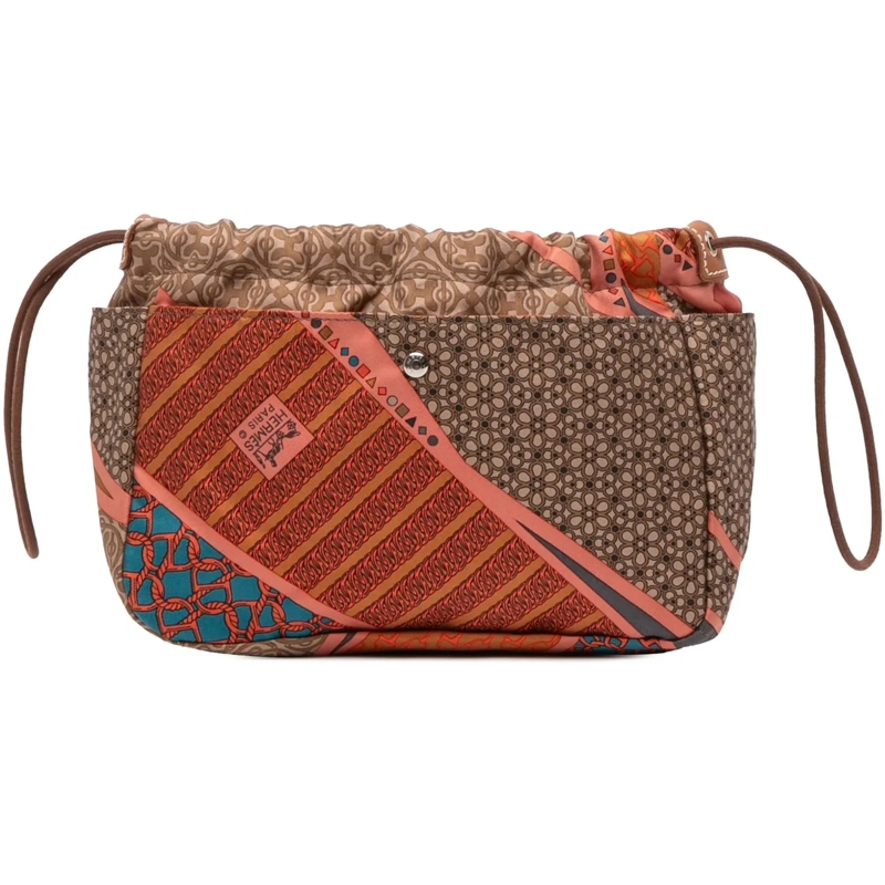 Hermès Necessaire Silk Carre en Cravates Fourbi 20 Insert Pouch braun