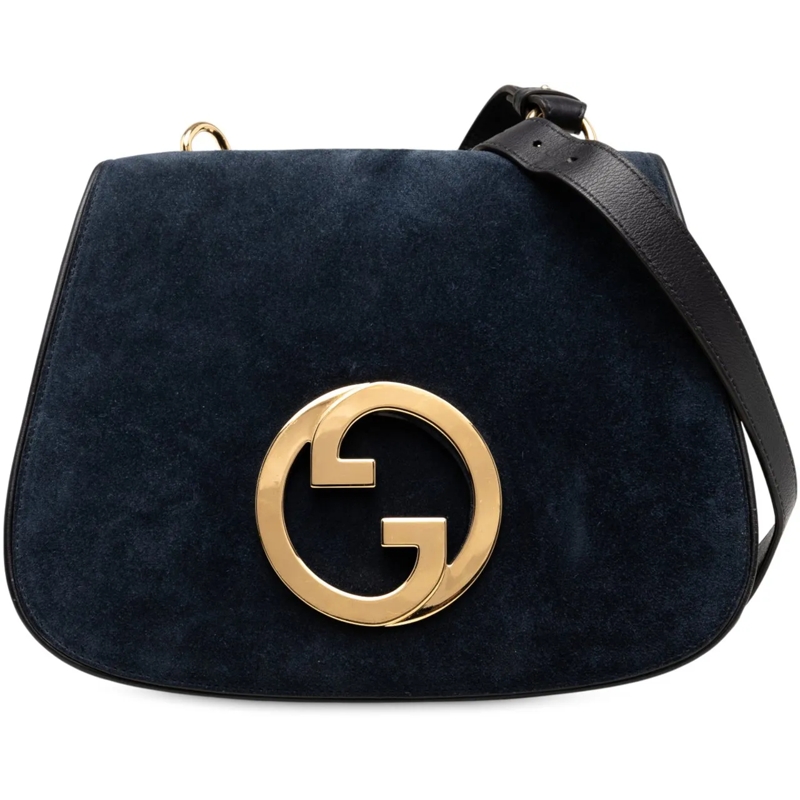 Gucci Sac à bandoulière Medium Suede Blondie Crossbody blau