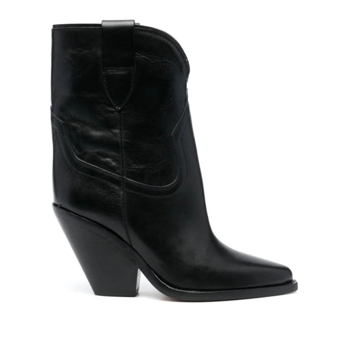 Isabel Marant Leyane 90Mm Leather Boots Black Laars