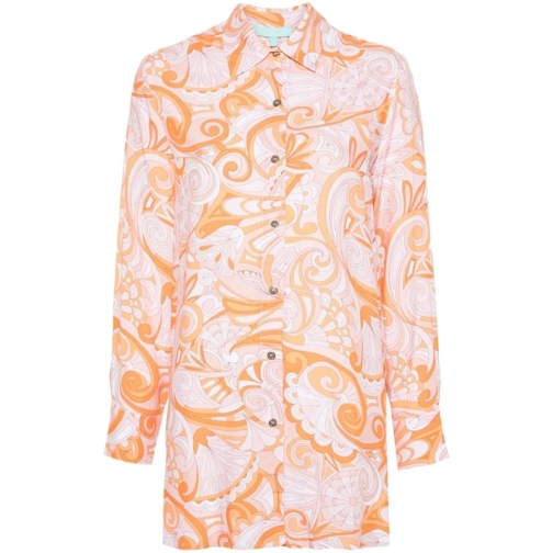 Melissa Odabash Mirage Orange Abstract Pattern Print Dress Orange Mini robes