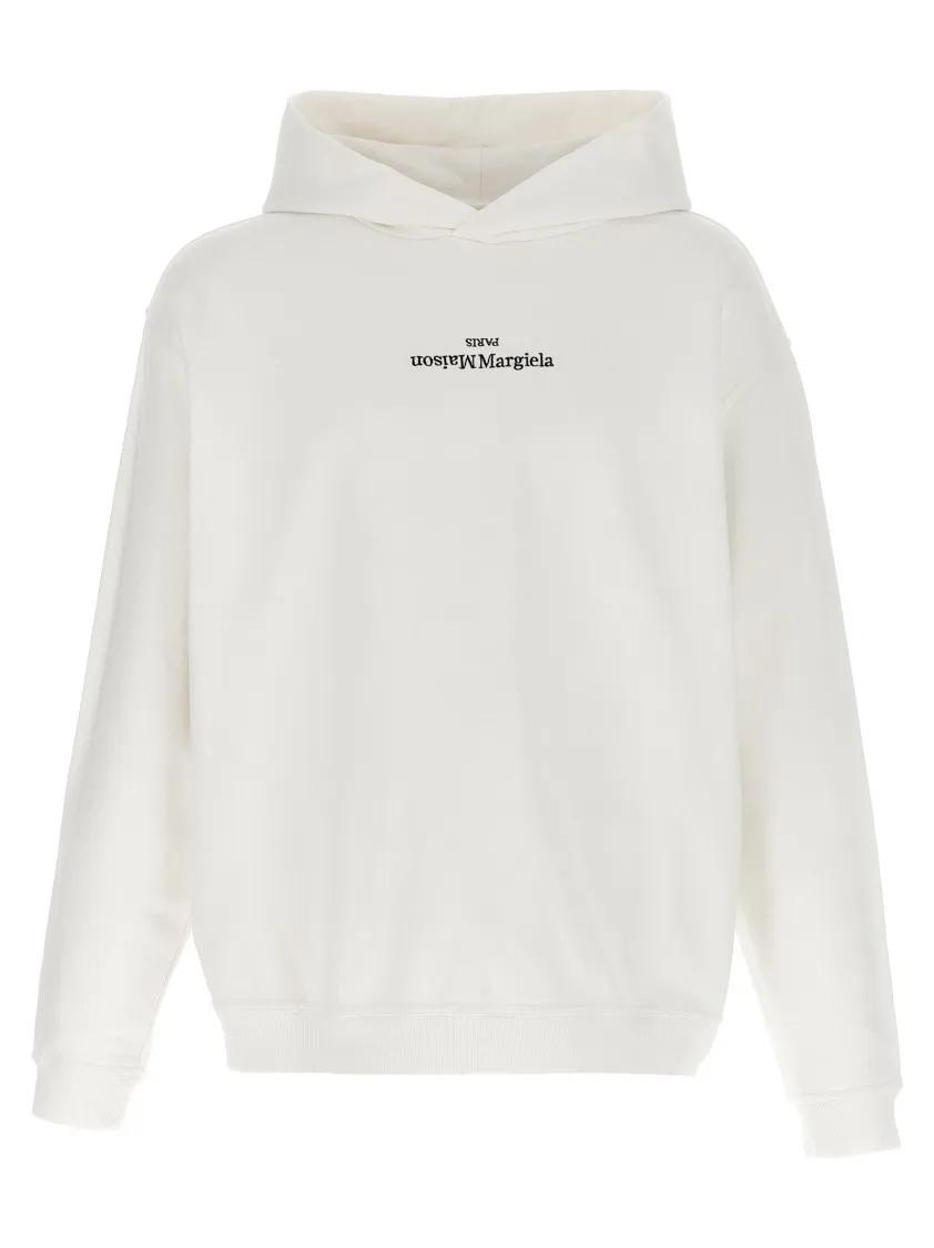 Thumbnail - Maison Margiela - Logo Embroidered Cotton Hoodie - Größe 52 - weiß