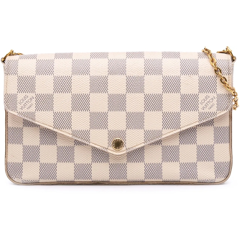 Louis Vuitton Schultertasche Damier Azur Pochette Felicie weiß