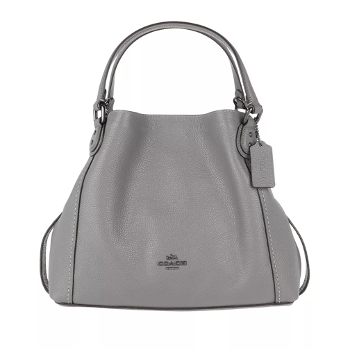 Coach Polished Pebble Leather Edie 28 Shoulder Bag Heather Grey Tote