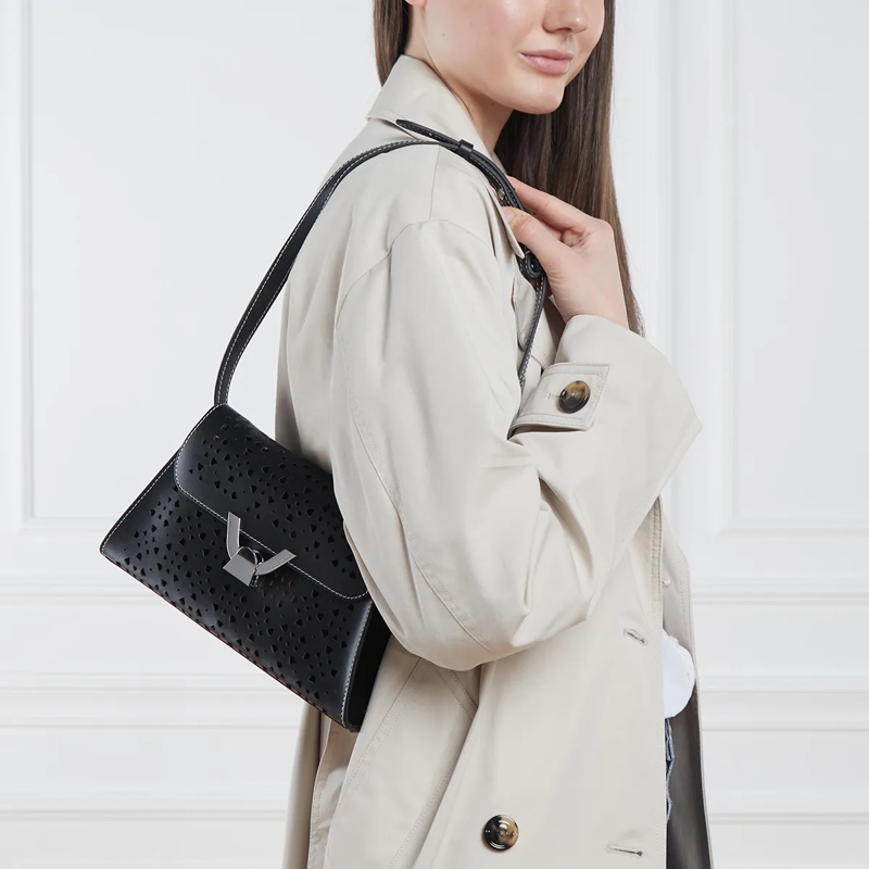 Coccinelle Schultertasche Coccinelle Dew Cow.Perf. Noir(Image 2)