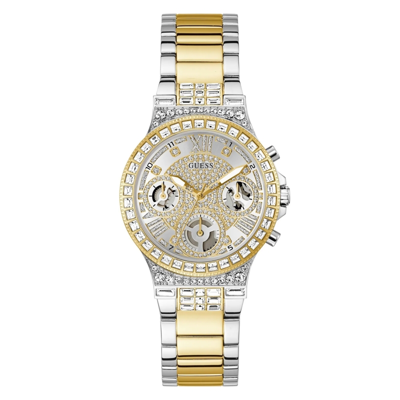 Guess Quarzuhr Quarz-Analoguhr Moonlight silber