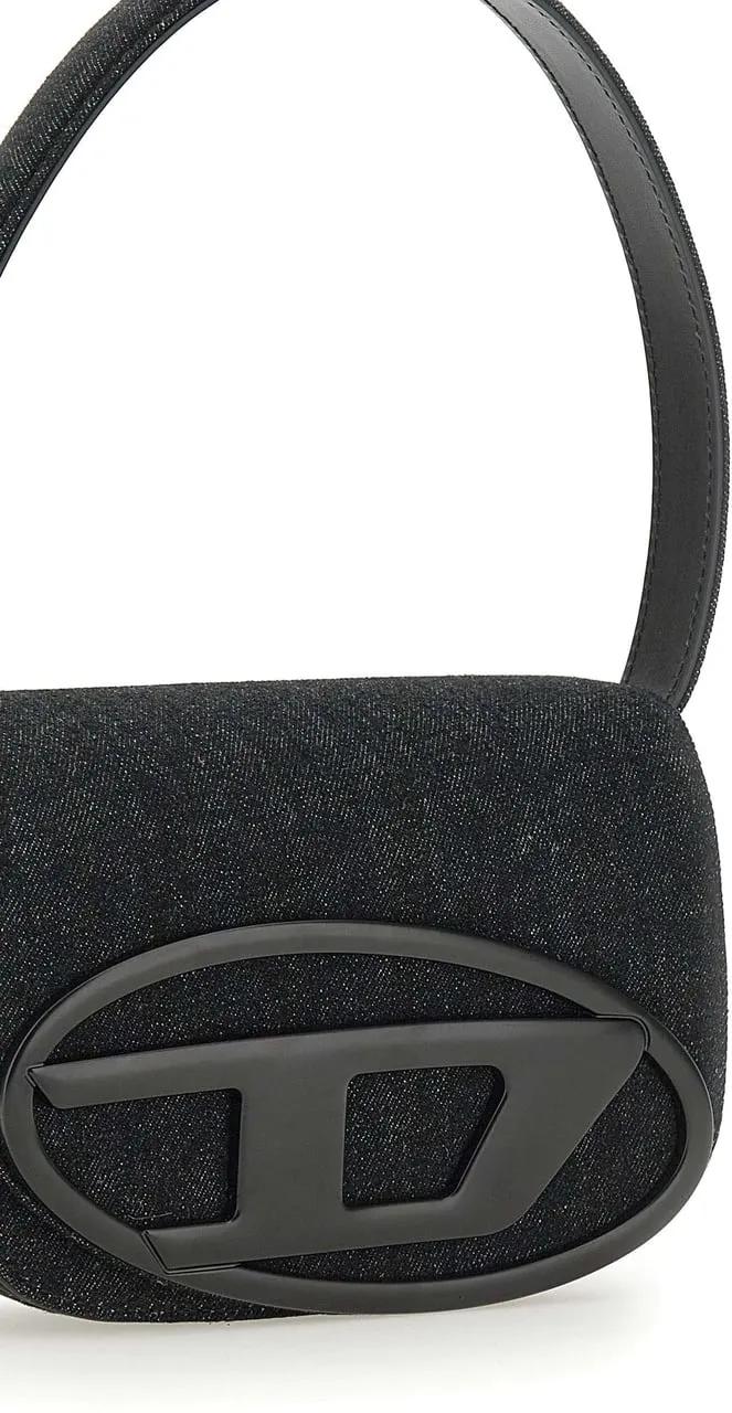 Diesel Hobo bags Structured Black Shoulder Bag in zwart