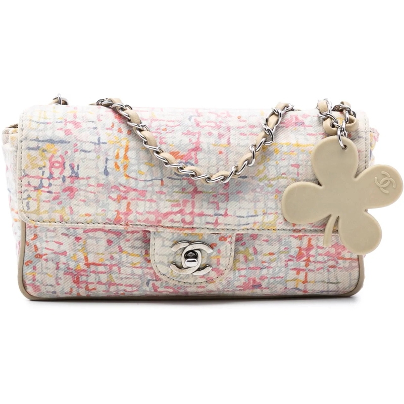 Chanel Schultertasche Small Printed Canvas Watercolor Clover Flap rose