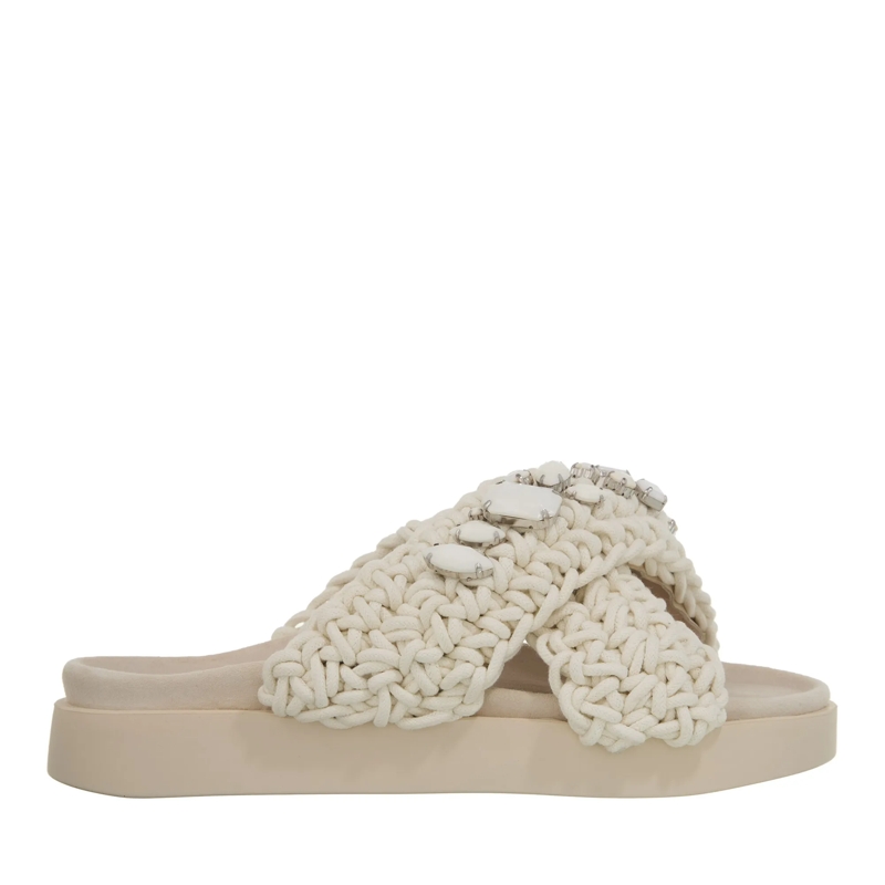 INUIKII Slides Woven Stones Ivory White