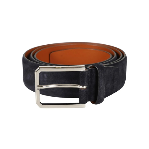 Santoni Ceinture Adjustable Suede Belt Brown