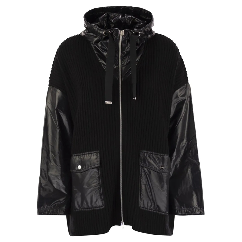 Herno Übergangsjacke Resort Jacket In Wool And Ultralight Nylon Black