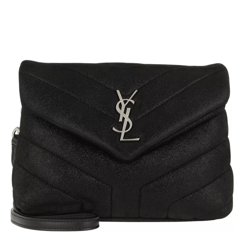 Saint Laurent LouLou Shoulder Bag Quilted Suede Noir Crossbody Bag