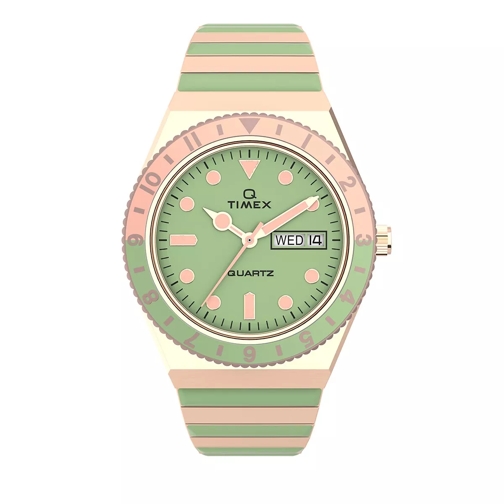 Timex Q Dolce Vita Watch Rose Gold-Tone Green Quarz-Uhr