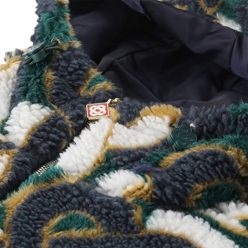 Casablanca Overgangsjas Fleecejacke aus Woll-Mix grün(Image 4)