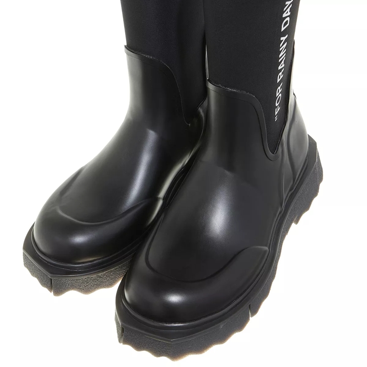 Black and outlet white rain boots