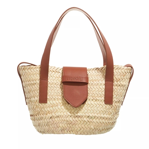 Espadrij l’originale Palm Basket Luxe Buckle small Cognac Basket Bag