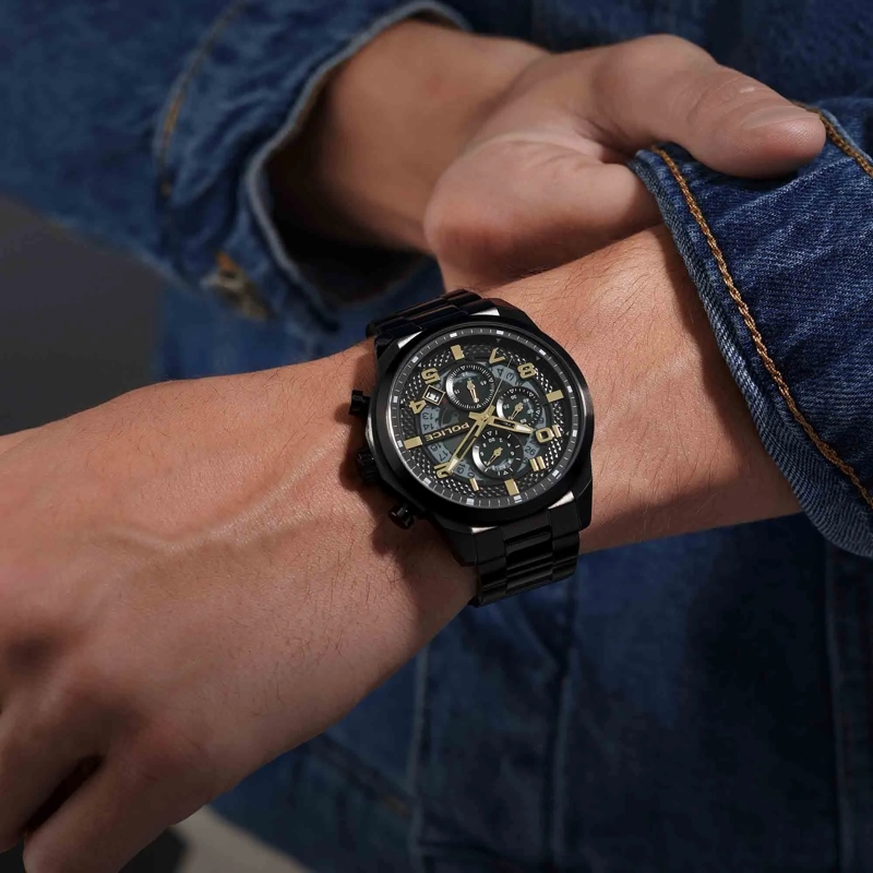 Police Automatikuhr Quarzuhr Soul Set schwarz