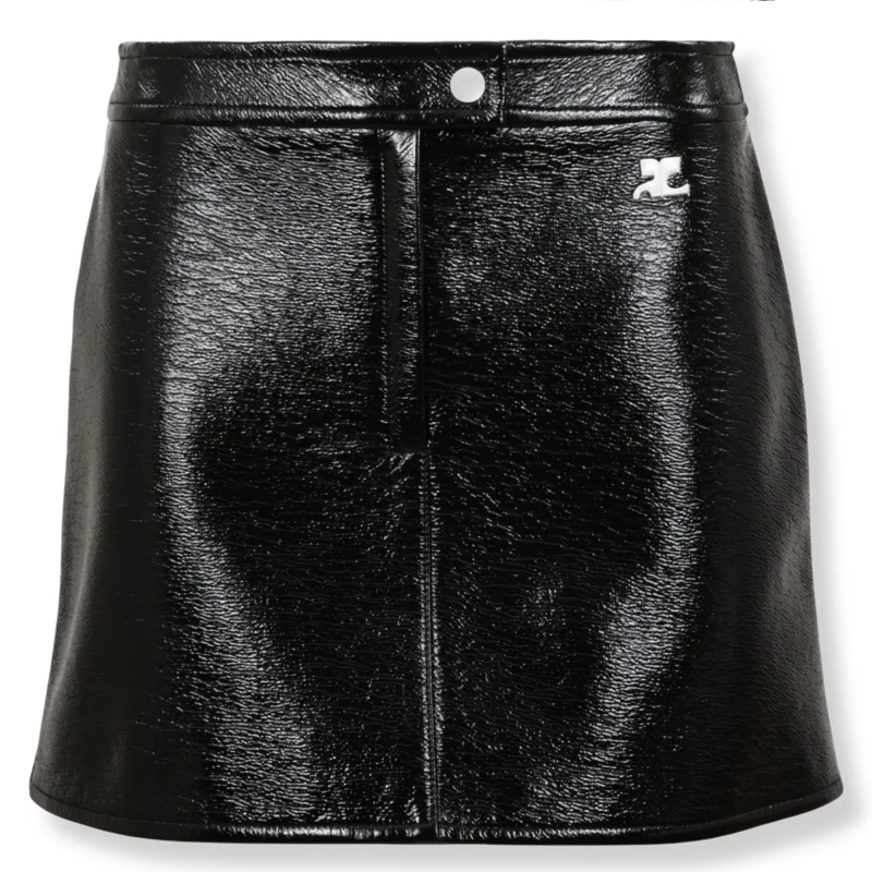 Courrèges Minirock Vinyl Mini Skirt With Finish Black