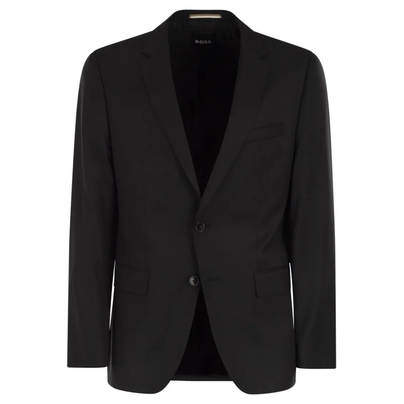 Boss Blazer Slim Fit Blazer In Virgin Wool Serge Black