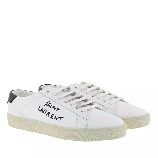 Saint Laurent Logo Sneaker Calf Leather Blanc Optique/Nero Low-Top Sneaker