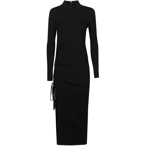 MICHAEL Michael Kors Midi Jurken Merino Ruched Midi Dress Black schwarz