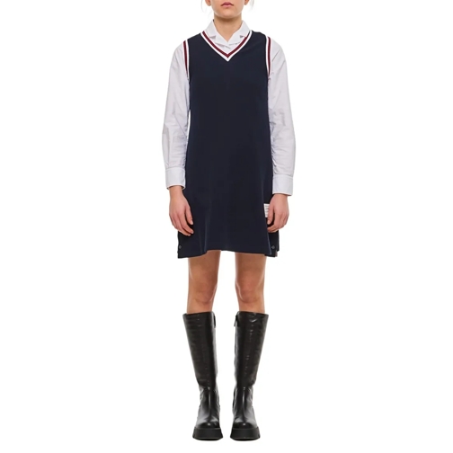 Thom Browne Mini-Kleider V Neck Tennis Dress Blue