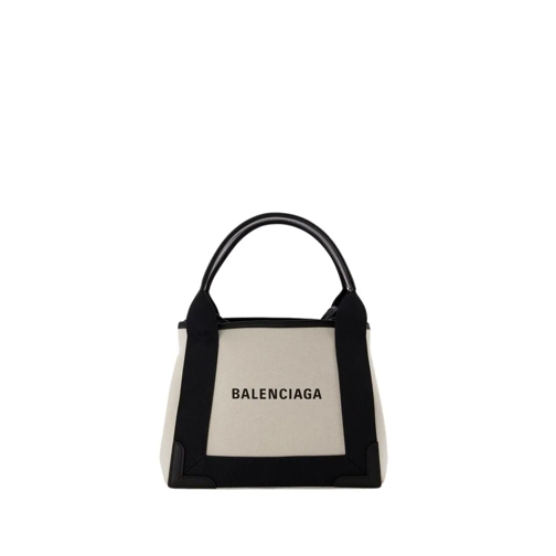 Balenciaga Navy Cabas Xs Aj Crossbody - Beige/Black - Canva Black Crossbodytas