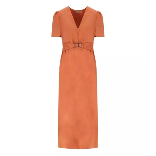 Twin-Set Orange Midi Dress Orange 