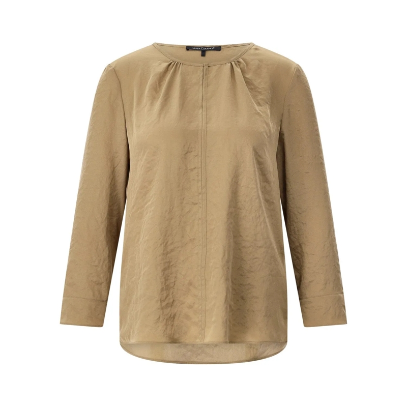 Luisa Cerano Bluse Fließendes Blusenshirt Braun