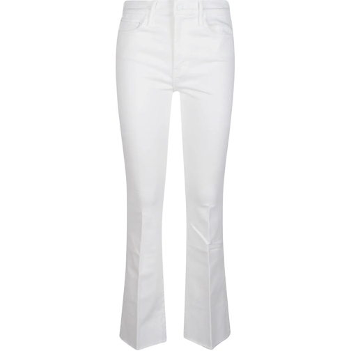 Mother Magere Been Jeans The Weekender Fray Jeans White weiß