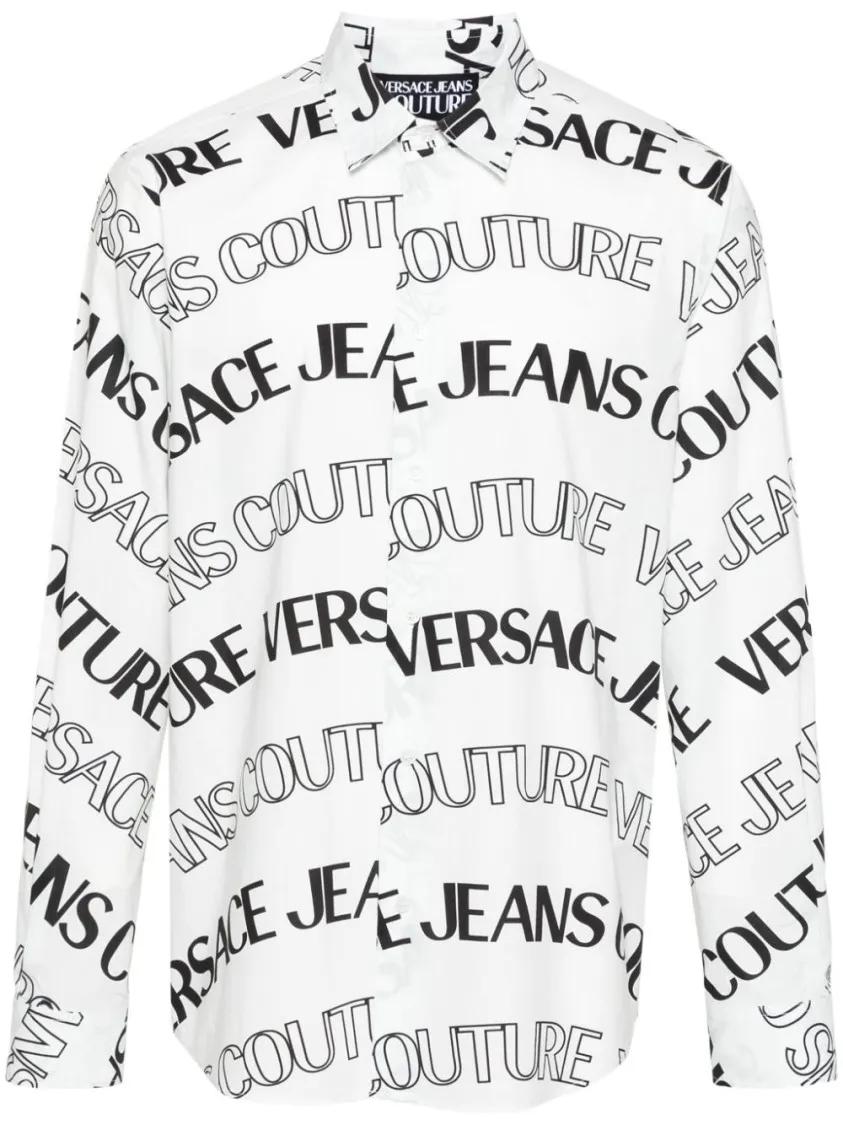 Versace Jeans Couture - White Shirt With Print - Größe 48 - weiß