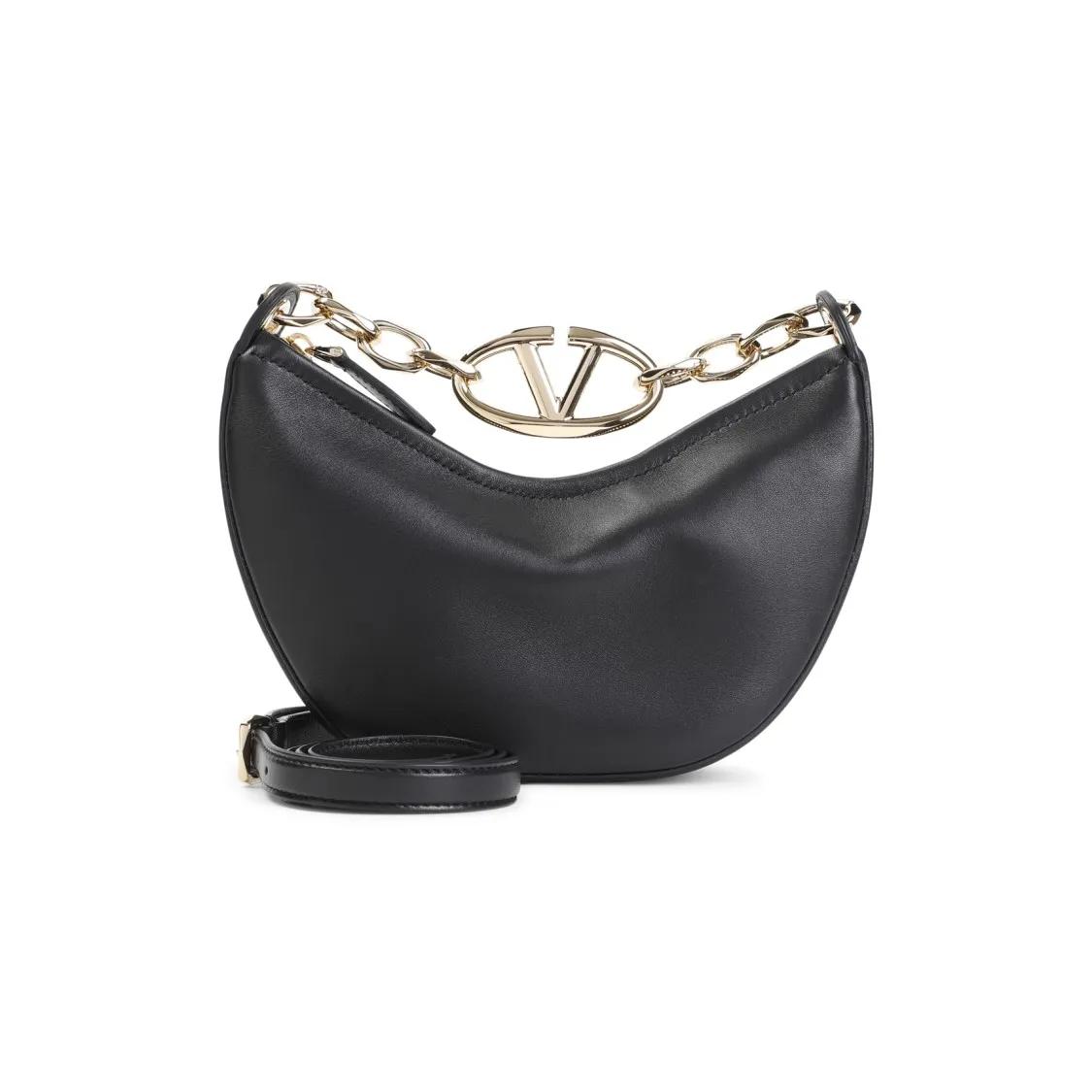 VALENTINO Shopper - Vlogo Moon Black Lamb Leather Shoulder Bag - Gr. unisize - in Schwarz - für Damen