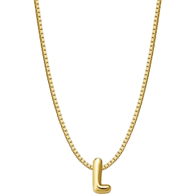 Glanzstücke München Mittellange Halskette Sterling Silber Halskette Buchstabe L gold