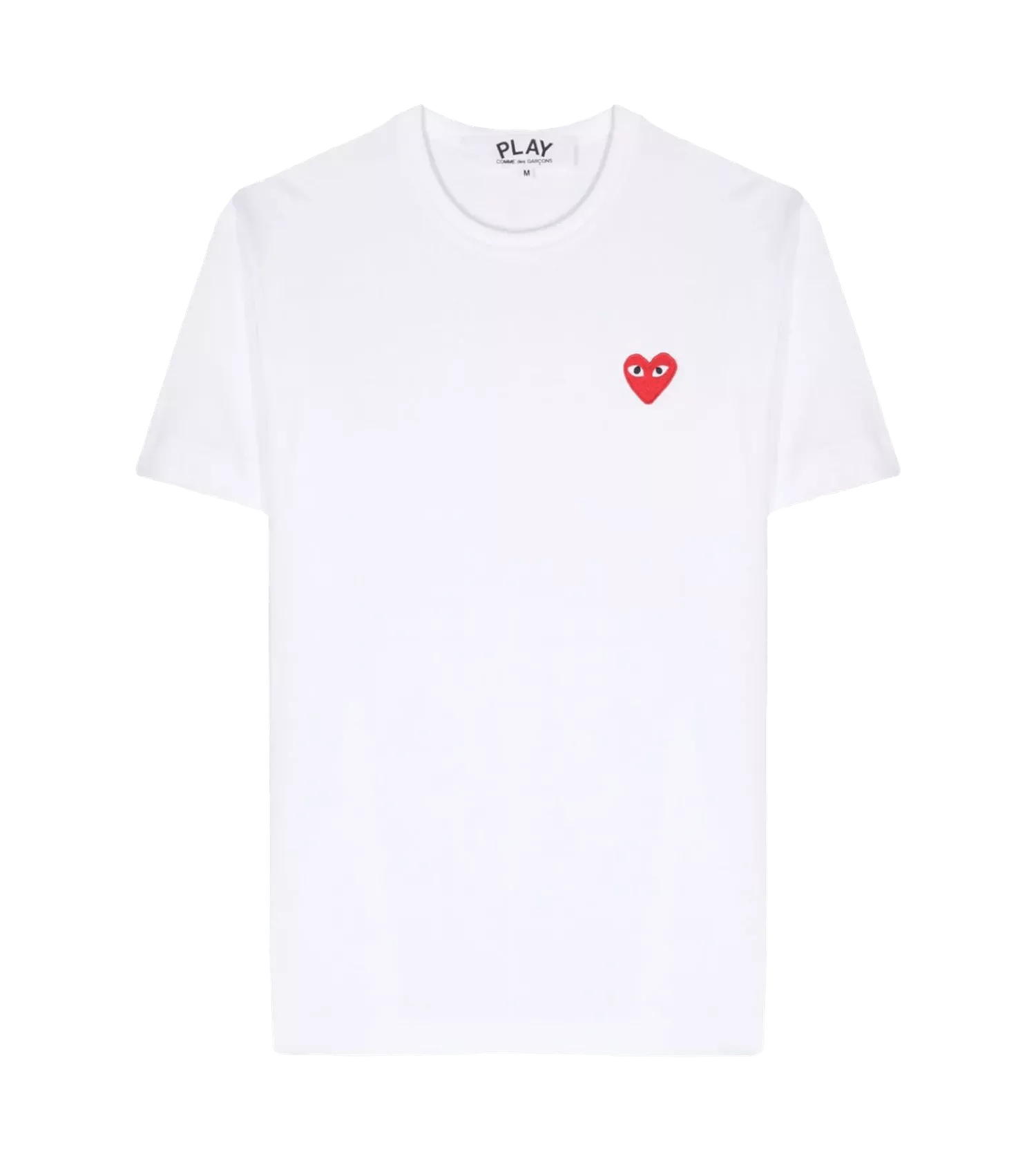 Comme des Garcons Play - T-Shirt mit Herz-Patch - Größe S - white