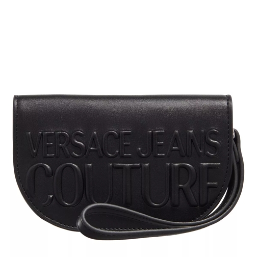 Versace Jeans Couture Institutional Logo Black Portemonnaie mit Zip-Around-Reißverschluss