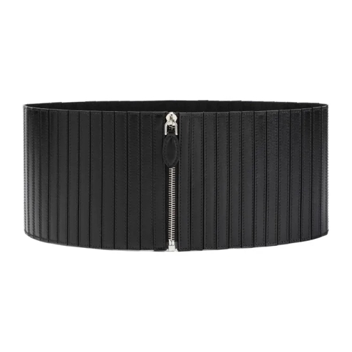 Alaia Ceinture Stripes Corset Black Calf Leather Belt Black