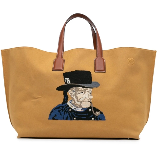 Loewe Sac à provisions 2017 Large Canvas Embroidered Fisherman T Shopper  braun