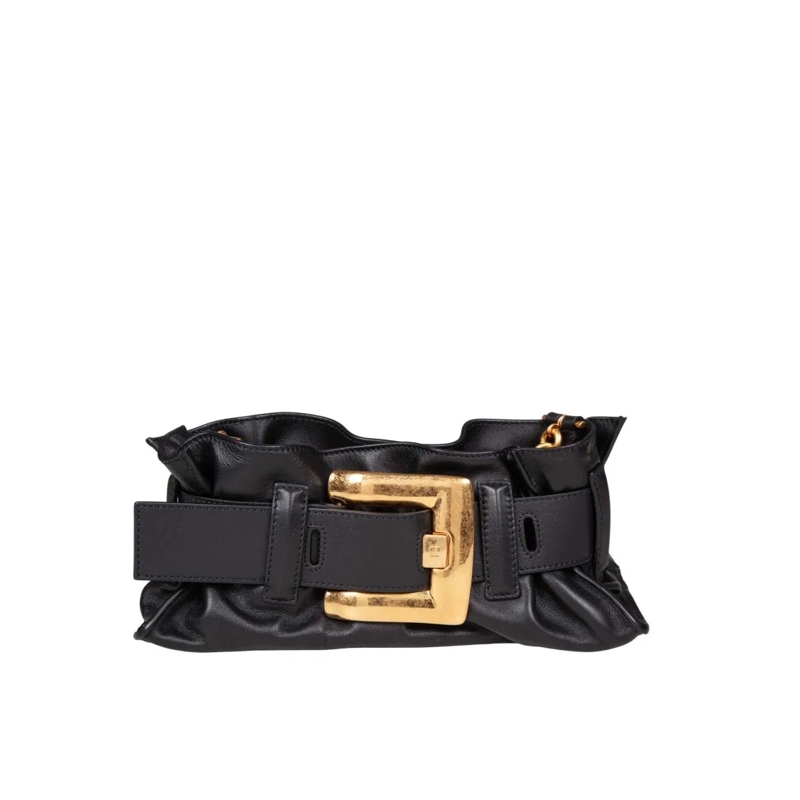 Balmain Sac à bandoulière Anthem Mini Leather Handbag, Black Black